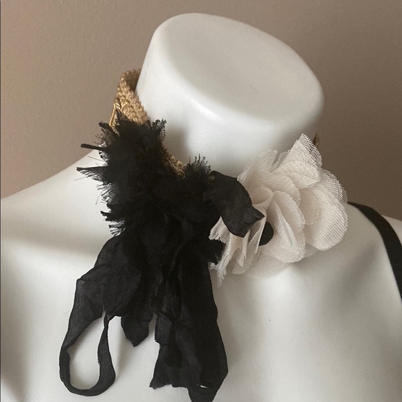 Handmade Women’s Black And White Floral Coker Rococo Eclectic Contemporary Party - Picture 1 of 5